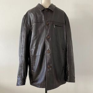 TORRAS Brown Leather Men's Jacket Size 48